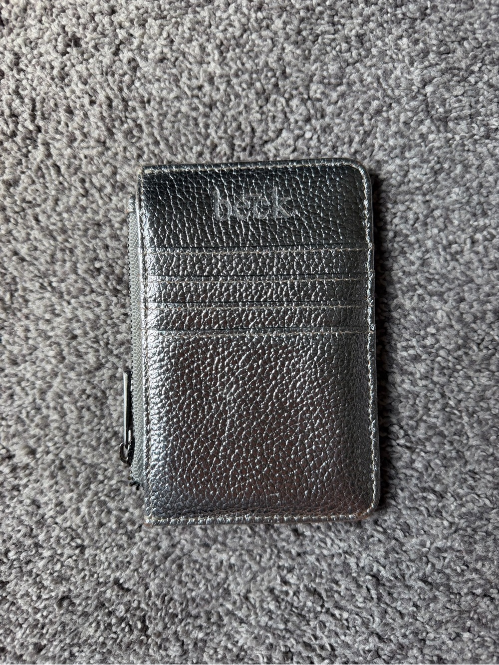 Beck Leather Card Wallet Silver